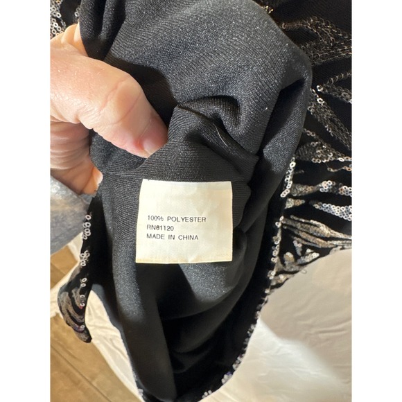 Jovani Sequin One Shoulder Dress Party Cocktail Bodycon Zebra Print‎ NWT - Picture 7 of 9